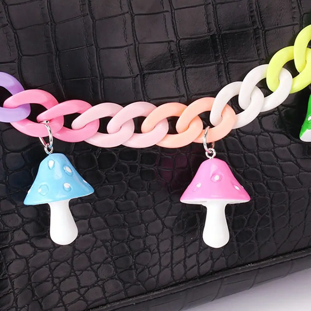 Colorful Shoulder Bag Straps 2024 Fashion Style Metal Alloy Purse Chain Belt Versatile Acrylic Handbag Handle Chain Women