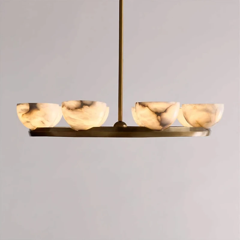 

Popular Style Light Luxury Natural Spanish Marble Pendant Lamp Creative Living Room Bedroom Villa Model Room Highend Lighting