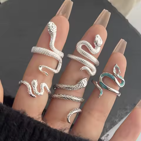 BF CLUB 925 Sterling Silver String Ring For Women Jewelry Finger Open Handmade Inter Snake Rings Allergy For Birthday Gift