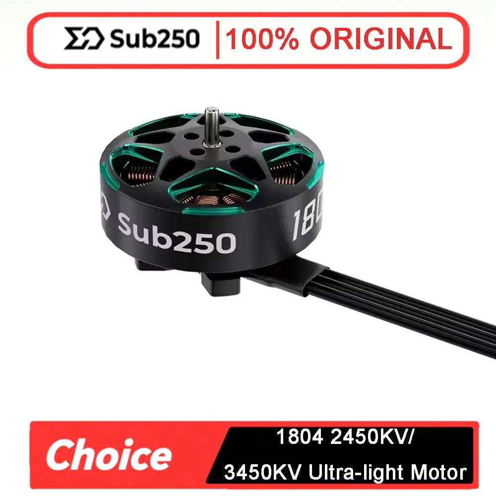 Moteur brushless ultra-léger Sub250 1804 2450KV 3450KV adapté aux drones FPV longue portée de 3,5 à 5 pouces avec accessoires de fixation