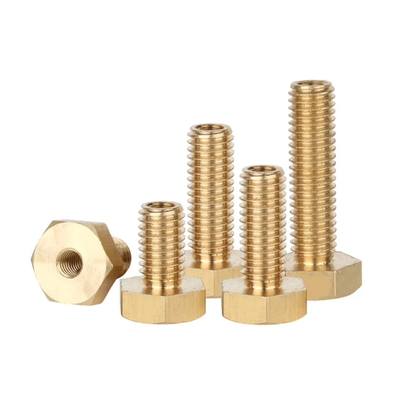 M6 M8 M10 M12 M14 Brass Hex Head Hollow Bolts External Hexagonal Machine Screws with Through Hole Internal Thread