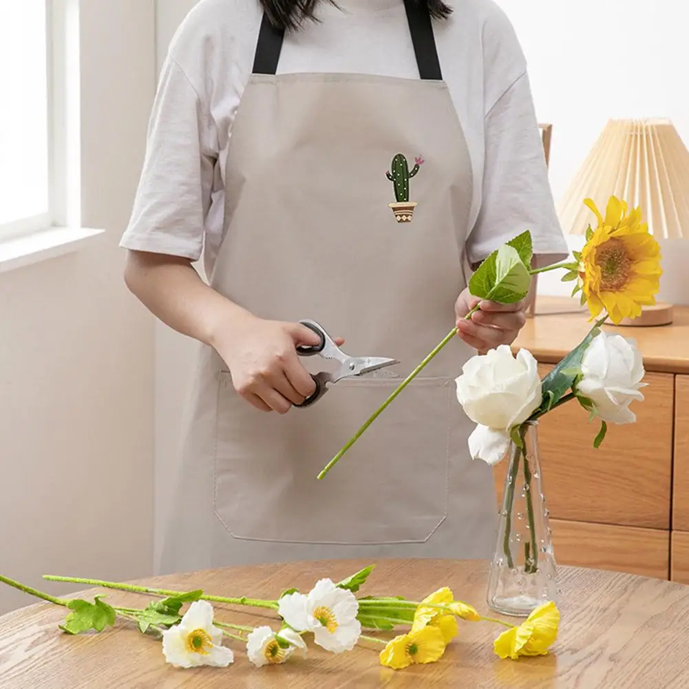 Waterproof Oilproof Apron Home Kitchen Apron With Large Pocket Fashion Abrasion Resistant Workwear For Women And Men