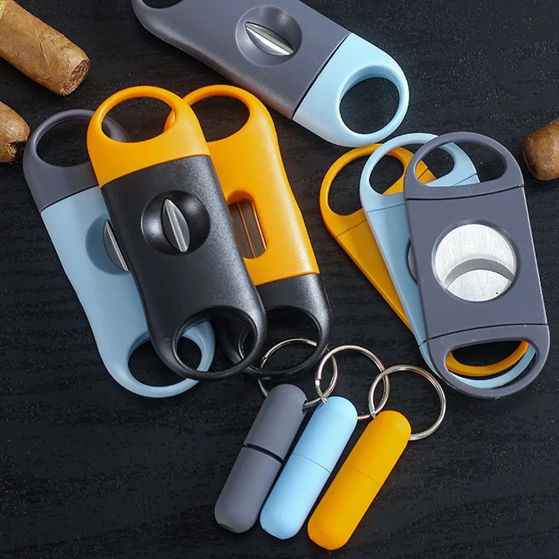 Cigar Tool Set 3 Pcs Double Blade Cigar Cutter Stainless Steel V-Cut Punch Hole Opener Smoking Accessories