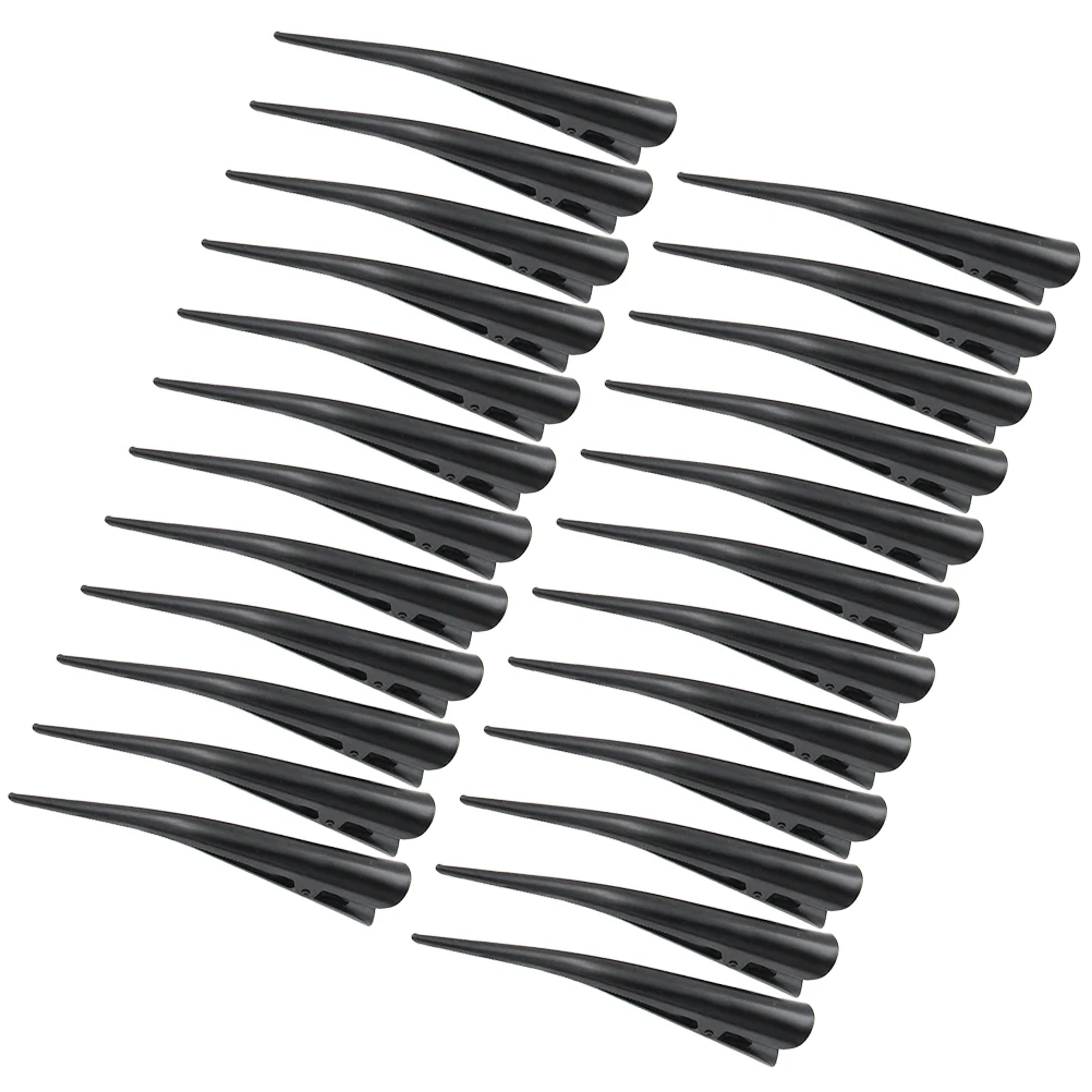 

24 Pcs Duckbill Clip Partition Clamp Hairdressing Clips Shine Styling Black Haircut