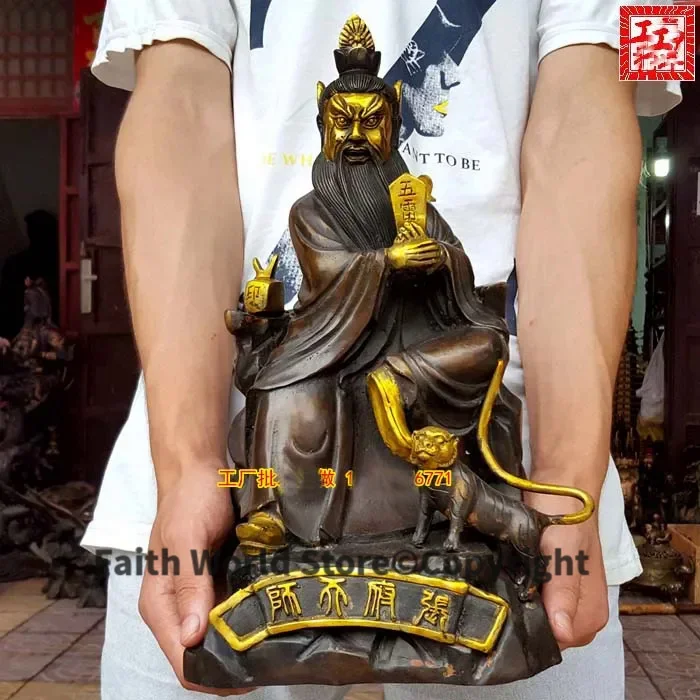 35CM large Taoist master ZHANG TIANSHI HOME family house Exorcise evil spirits Patron saint protection FENG SHUI BRONZE statue