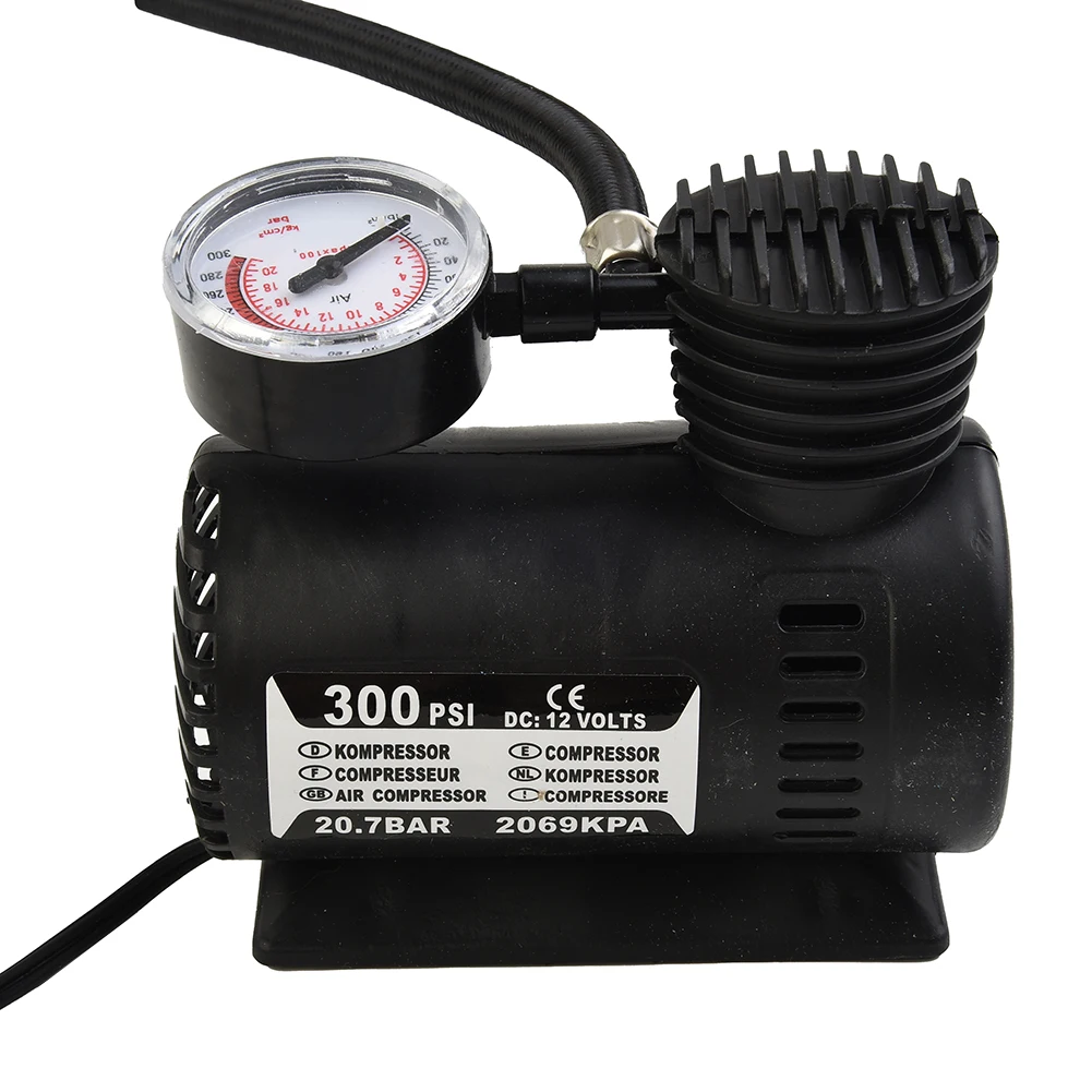 Bomba de ar elétrica portátil para carro, compressor de ar, pneu para insuflador, acessórios de reparação automática, 12V, 300Psi