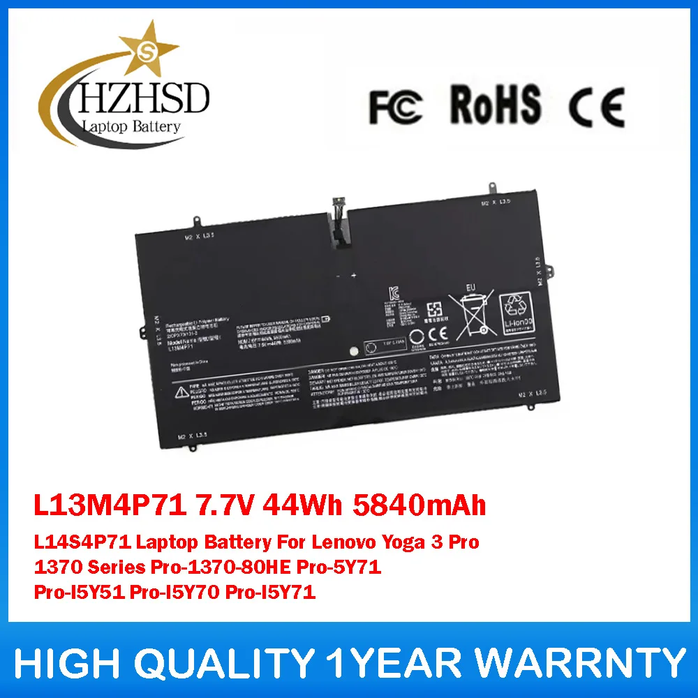 

L13M4P71 7.7V 44Wh 5840mAh L14S4P71 Laptop Battery For Lenovo Yoga 3 Pro 1370 Series Pro-1370-80HE Pro-5Y71 Pro-I5Y51 Pro-I5Y70