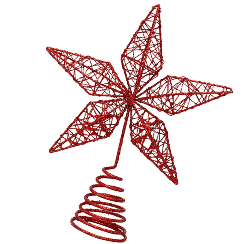 

HAKIDZEL Christmas Tree Top Star Vintage Xmas Tree Topper Ornament Iron Red Holiday Decor