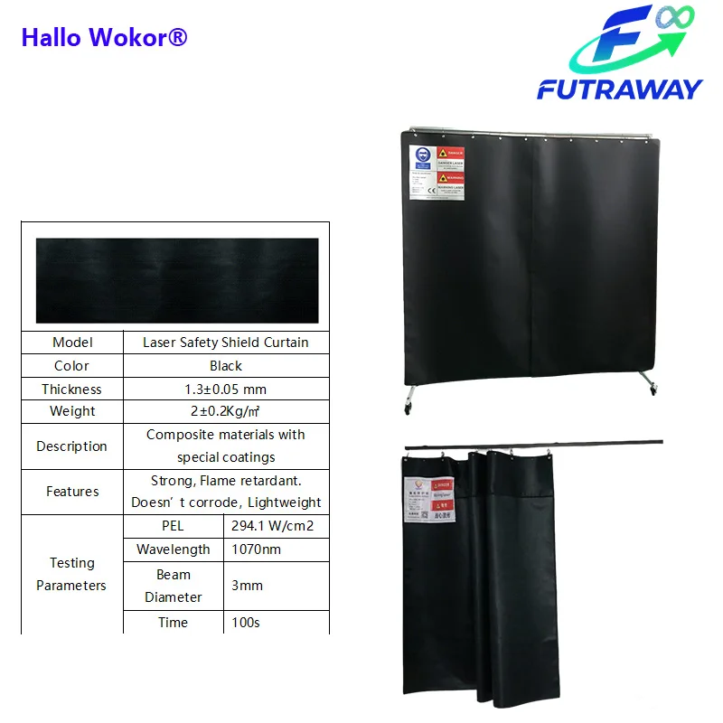 CE Certificated Laser Safety Curtain for Laser Protection Shield Barrier of Laser Cutting Welding Engraving Cleaning Operation