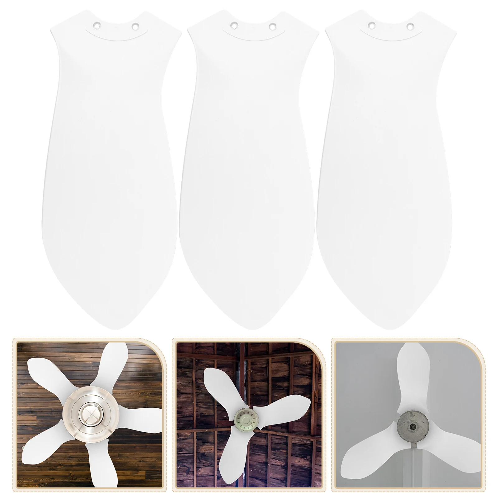 

3pcs Ceiling Fan Replacement Blades Plastic Fan Blades For Cooling Spare Parts Easy Installation Stable Operation