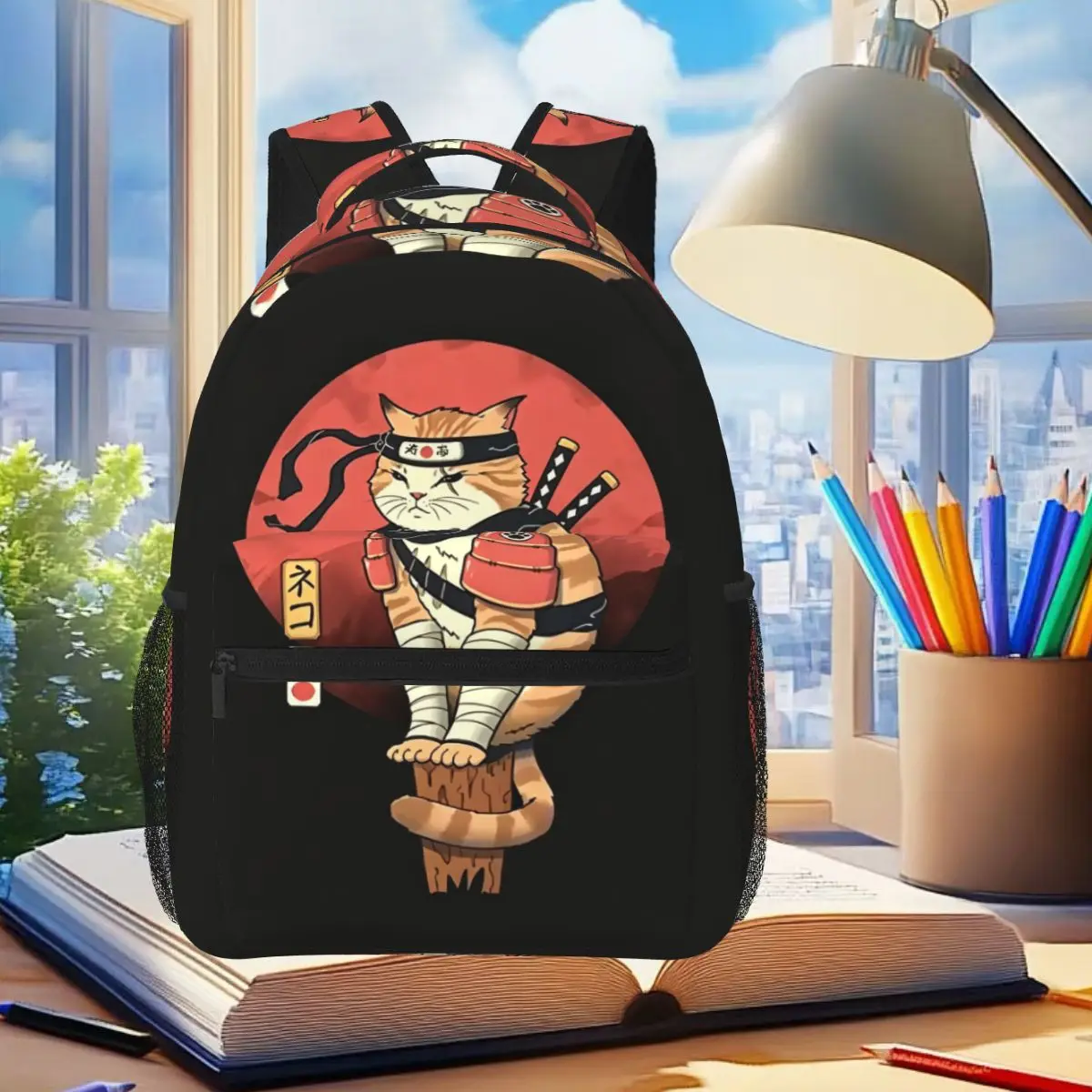 Funny Knife Cat Print Backpack Student Boys Girls BookBag Children School Bag Computer Shoulder Bags for Men Women