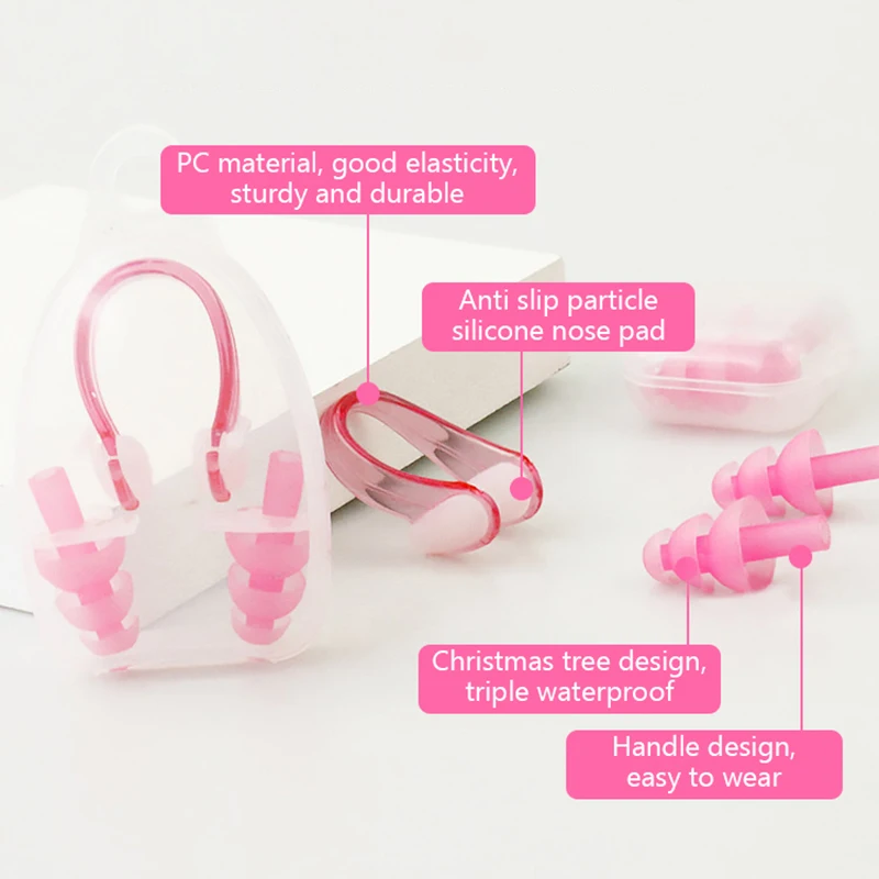 

Useful Nose Clip With Storage Box Anti-choking Water No Deformation Swim Nose Clip With Waterproof Pad