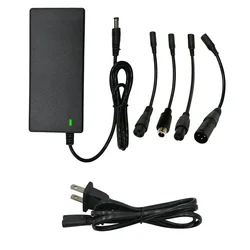 DC 42V 2A E-bike Charger Power Adapter Charger Universal 5 Connectors In 1 For 36 25.2V 25.9V 25.6V 24V Lithium Battery Parts