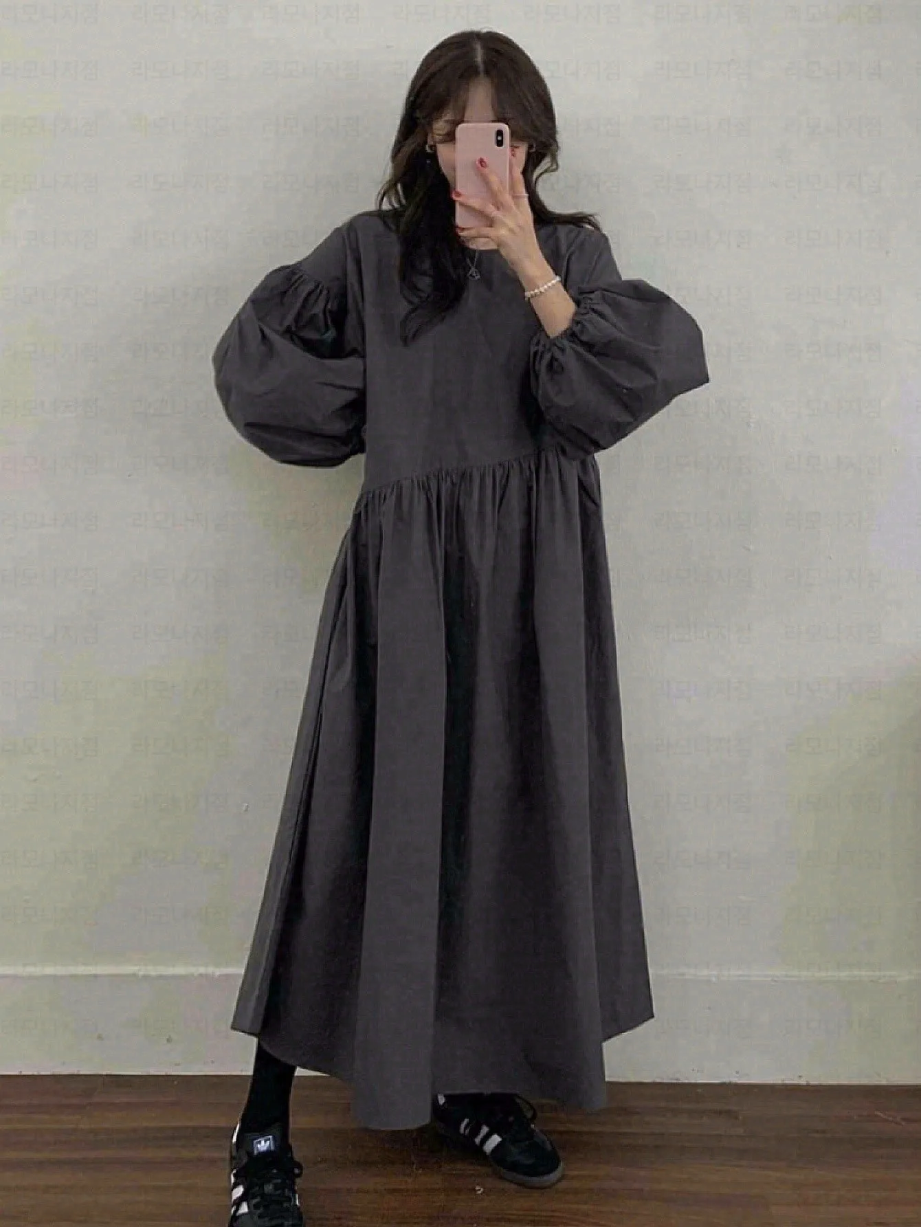 Long Dress 2026 Autumn New Long Sleeve Loose 100% Polyester Women's Office Dress Daily Wear