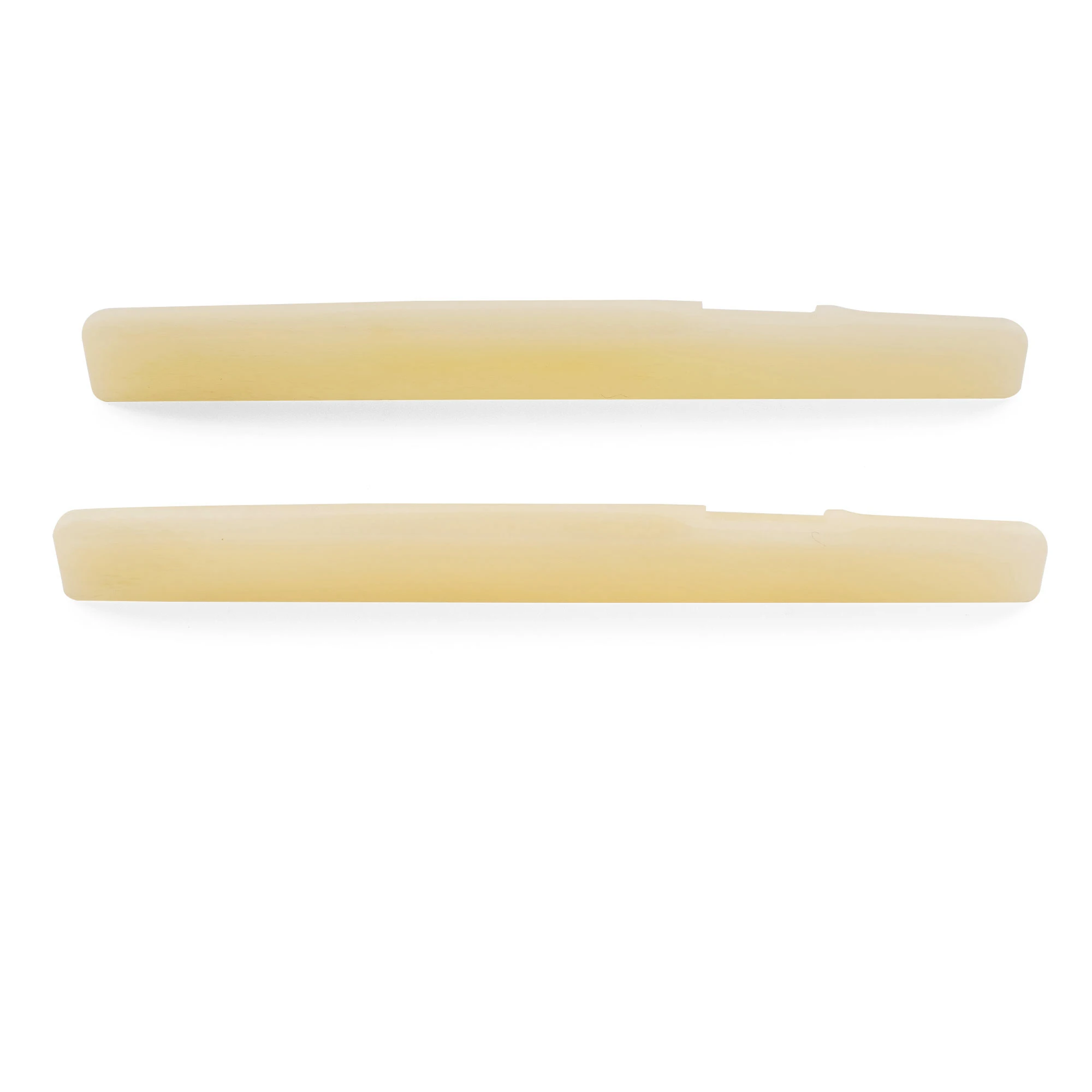 Musiclily Pro 75 x 3 x 10 mm kompensierte Knochensättel mit flachem Boden für 6-saitige Akustikgitarren der YA Style FG-Serie (2er-Set) – Detail 2