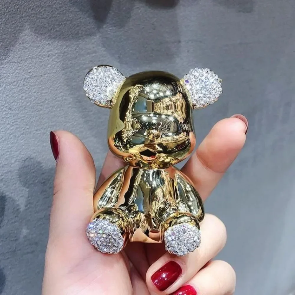 Ins Nordic Bear Diamond-bordered Rhinestone Desktop Ornaments Car Decor Home Decoration Luxury Room Decorative Figurines