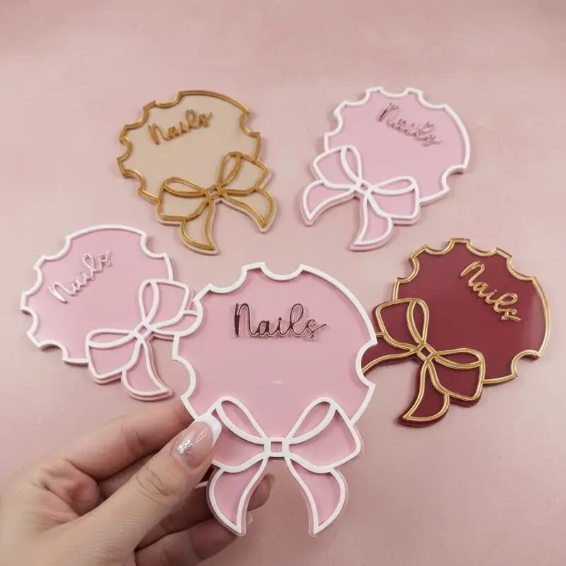 Acrylic Bowknot Nail Photo Palette Nail Photo Props Text Nail Art Makeup Palettes Nail Tech For Salon Nail Display Tool