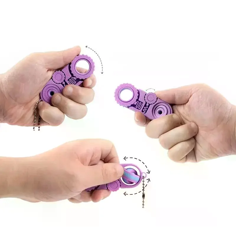 3D Printed Three In One EDC Fidget Toy Gear Rotation Stress Relief Hanging Pendant For Kids Adults Anti Anxiety Hand Play Toy
