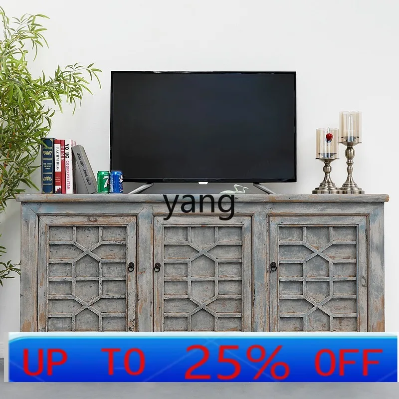 

Lmm retro old solid wood dining side cabinet new Chinese entrance furniture pine shoe cabinet