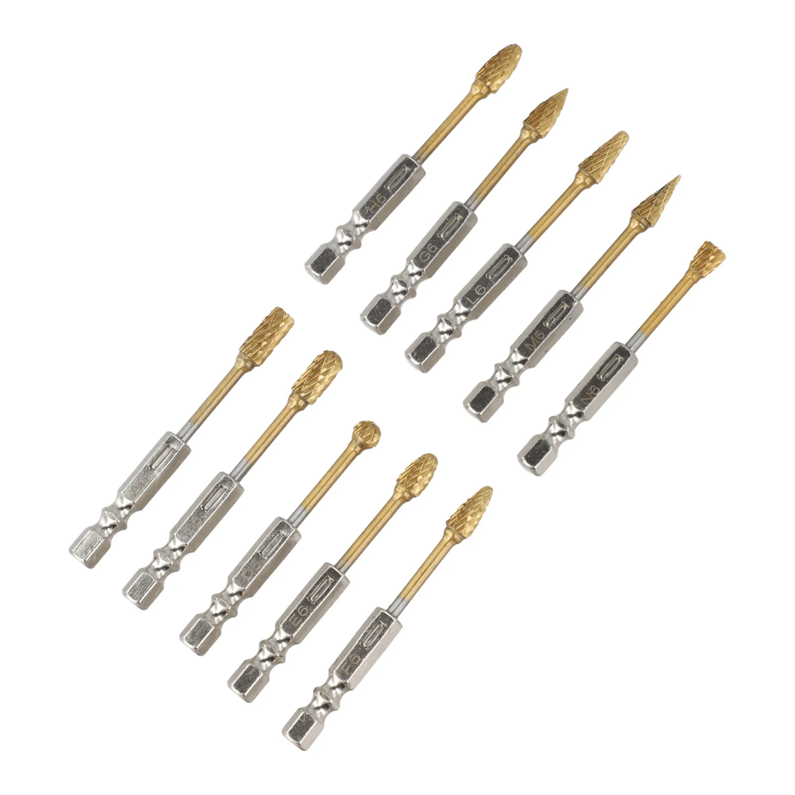 

Compact Case Bits Carbide Burr Set 10 Unique Shapes 6.35 Mm Shank Metal Working Accessory Metal Polishing As Picture