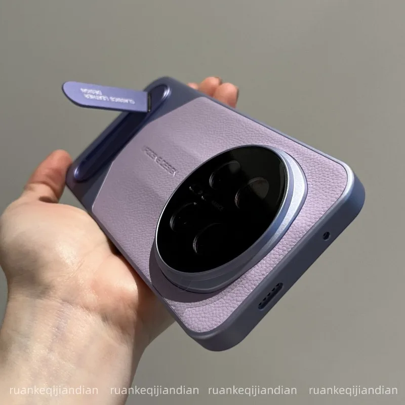 Etui na Honor Magic 8 7 6 Pro, proste, z podpórką, wzór ze skóry PU, galwanizowane, twarda obudowa PC, pyłoszczelna, antypoślizgowa, z bumperem. — zdjęcie produktu 2