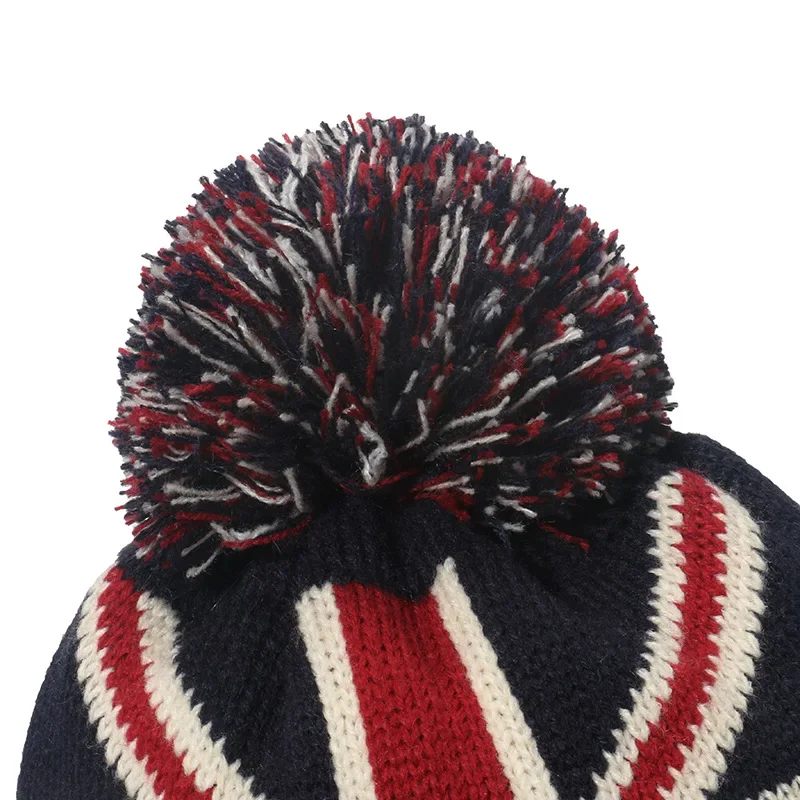 Brand Oohmy Winter Beanie Cuffed Knit Warm Hat for Men Women Youth Boys Girls American Flag Outdoor Ski Sports Hiking Caps