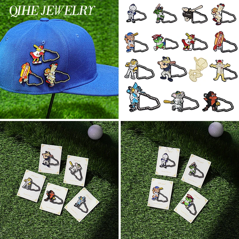 New Mexican Metal Clip Badge Pin Cartoon Anime Role Animal Hat Clip Rhinestone Golf Cap Baseball Cap Clip Jewelry Collectibles