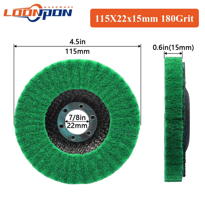 4.5inch 115mm Nylon Fiber Flap Disc Polishing Grinding Wheel Abrasive Buffing Grinding Discs for Angle Grinder Metal Surface