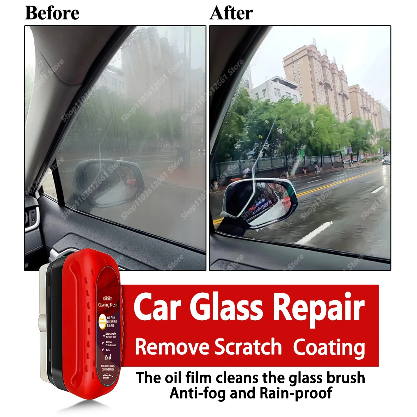 Car Glass Coating Oil Film Clean Brush Rearview Mirrors Anti-fog Rain-proof  Windows Cleaning Glass Repair Lamp Polishing Agent