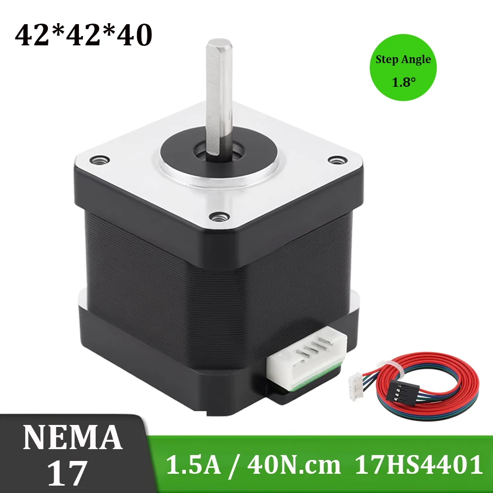 Nema17 Stepper Motor 42BYGH 42*40mm D-Shaft 5mm 1.8° 17HS4401 1.5A 40N.cm 4-Lead For DIY CNC 3D Printer Stepper Motor Nema 17