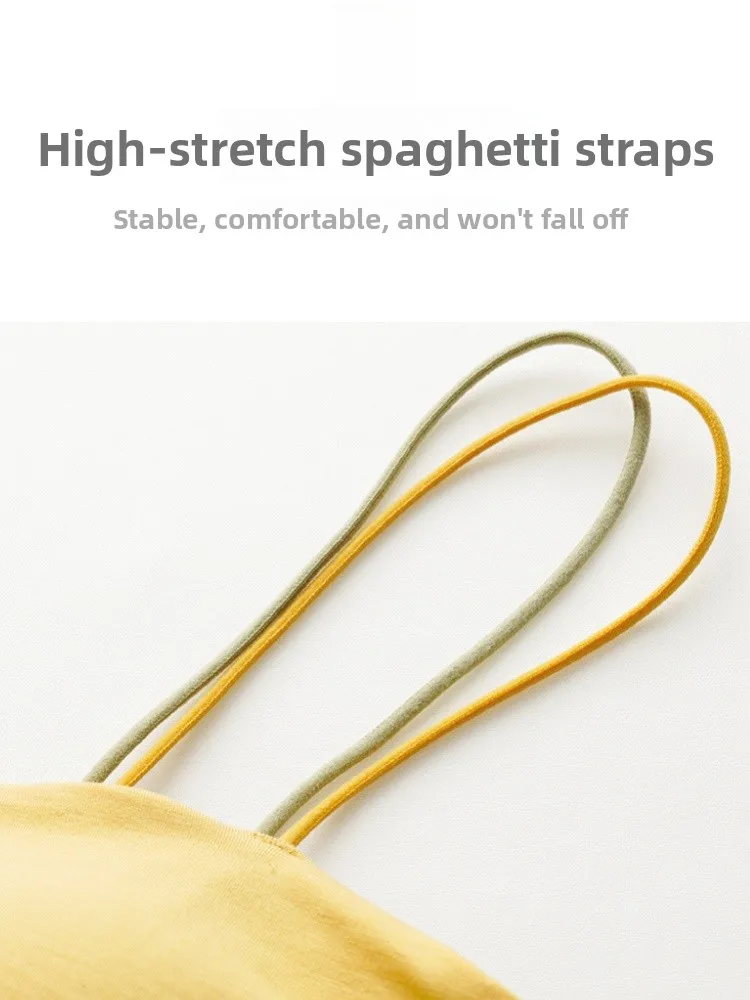 블라피스 스트랩 베스트 여성 이너웨어 아우터웨어 인티메이티드 체스트 패드 발 모달 오버사이즈 여름 패션