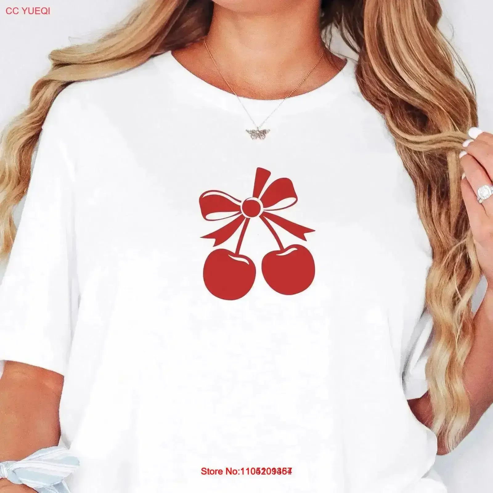 Vintage cerezas Coquette camiseta rojo Kawai Retro arco y cereza moda verano amante de los frutas lavado ligeramente vintage lavado