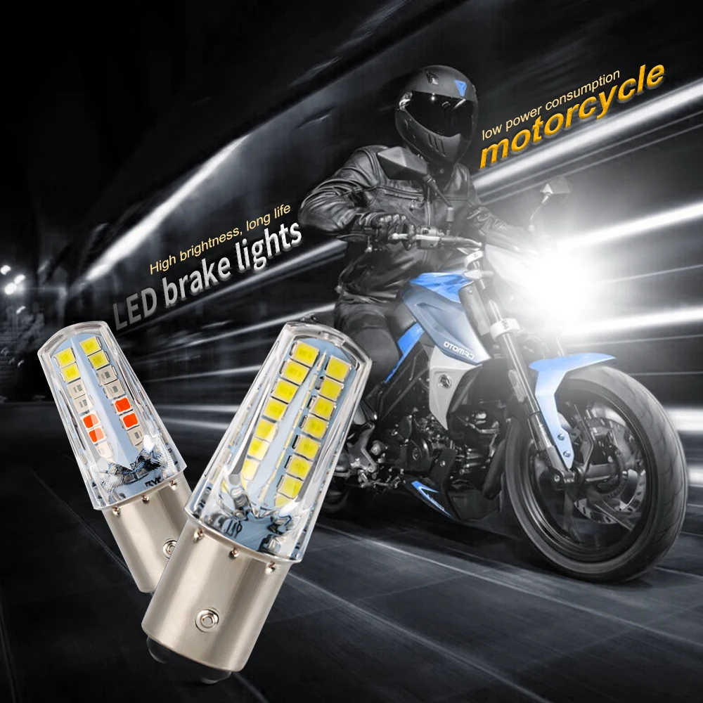 1 Stuks Motorfiets Led Lampjes 1157 2835 32smd Lampen Strobe Knipperende Moto Accessoires Wit 12V Highlight Remlicht Richtingaanwijzer