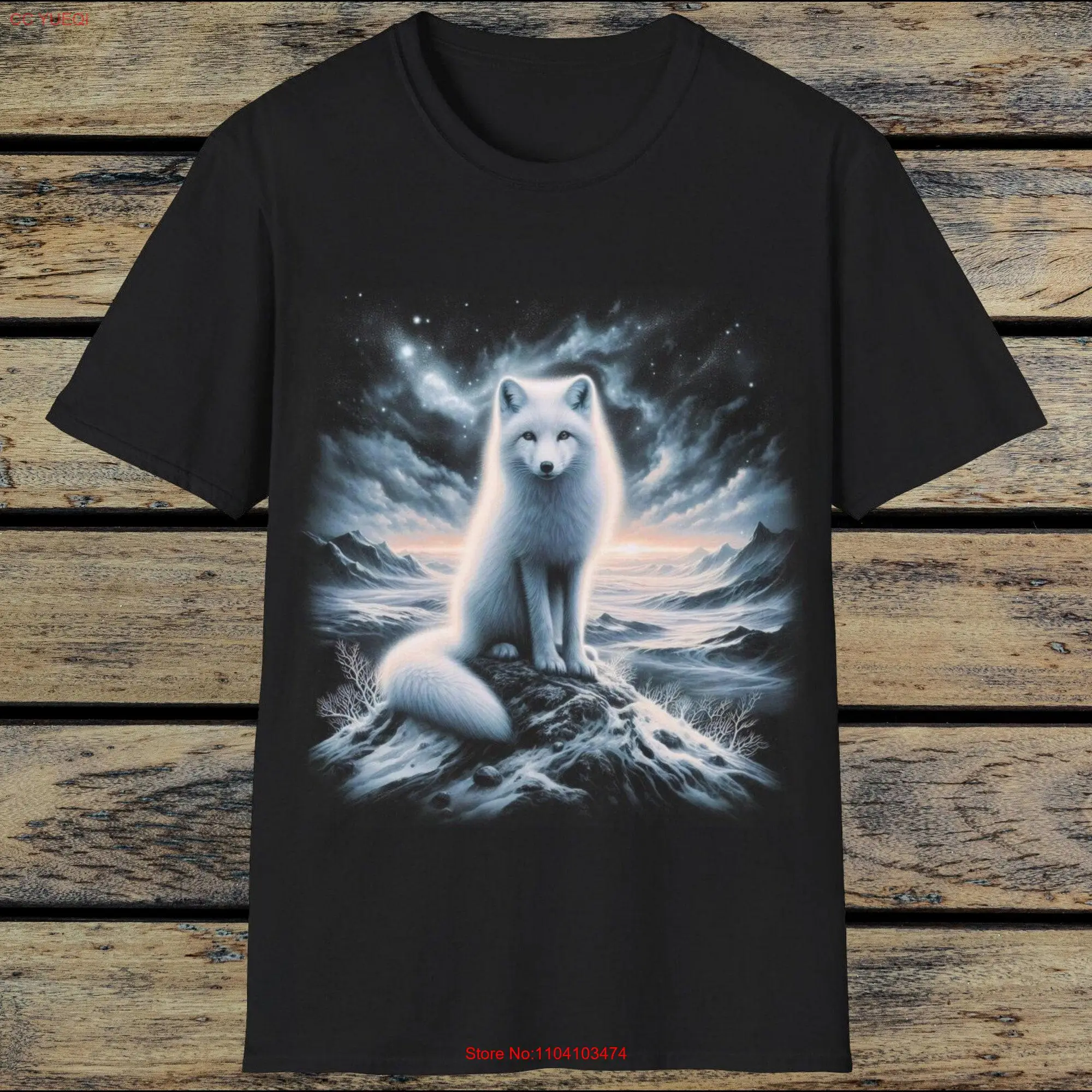 Arctic Fox T Shirt White Winter Lover Design Cute long or short sleeves