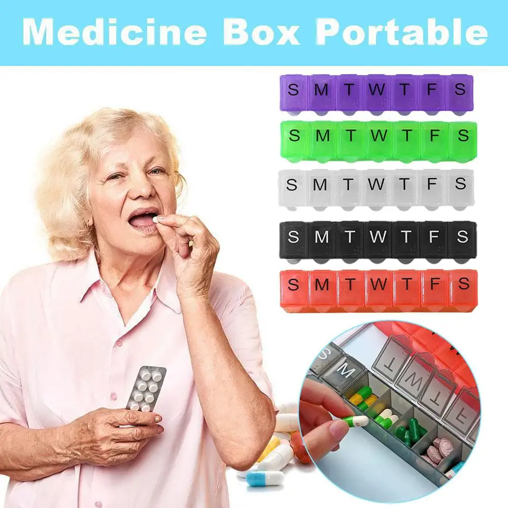 Portapillole da viaggio portapillole in plastica portapillole settimanale contenitore per Organizer per medicinali Dispenser per Tablet per farmaci supporto per reticolo indipendente