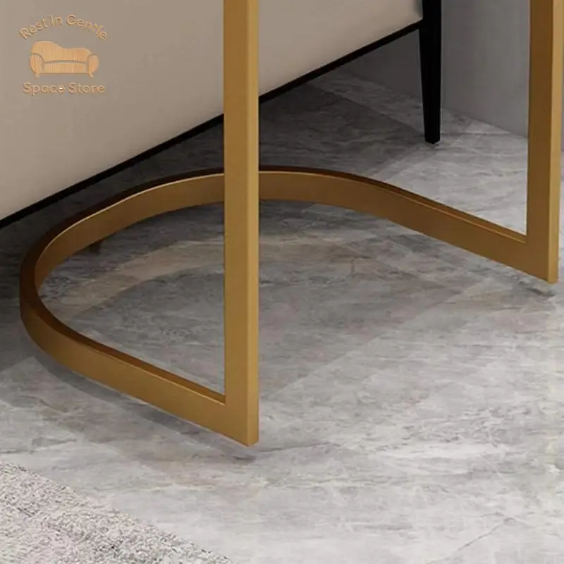 Light luxury rock slab edge few sofa corner few rock slab small round table semi-circular side table creative movable
