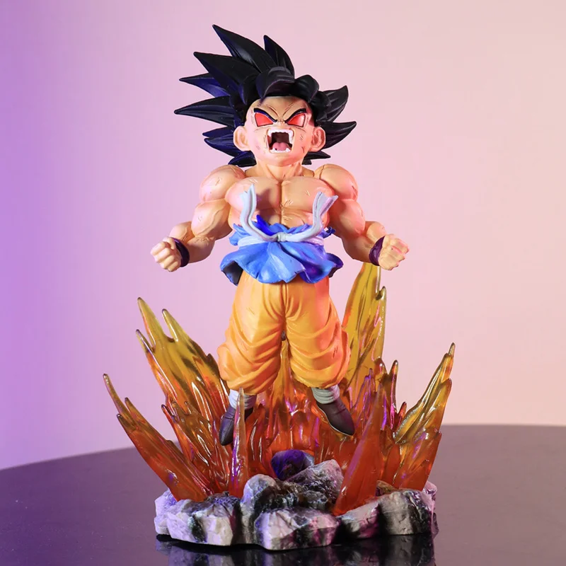 

Dragon Ball Anime Angry Goku Super Saiyan 4 Goku SHK Black Hair Anime Collectible Statue Decoration Gift Toy