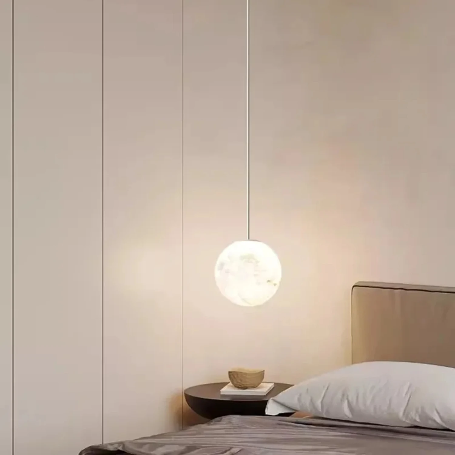 Minimalista Lunar Astronauta Cabeceira Luzes Pingente, Contemporâneo Elegante, Quarto de Crianças, Quarto Pequeno Parede D, Novo