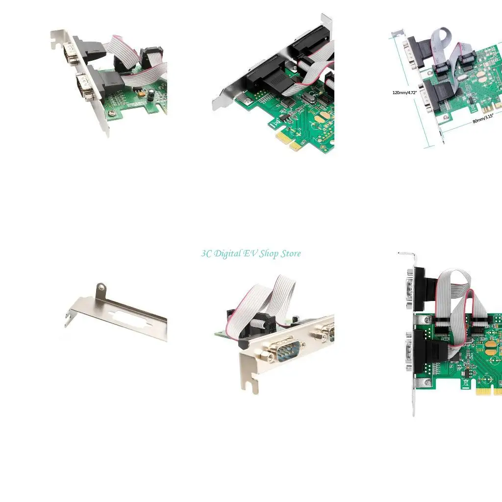 

E74D 2 Port PCI для Express PCIE TO RS232 Serial Adapter Card Mini PCI-E до DB9 RS232 Serial Com Card Card
