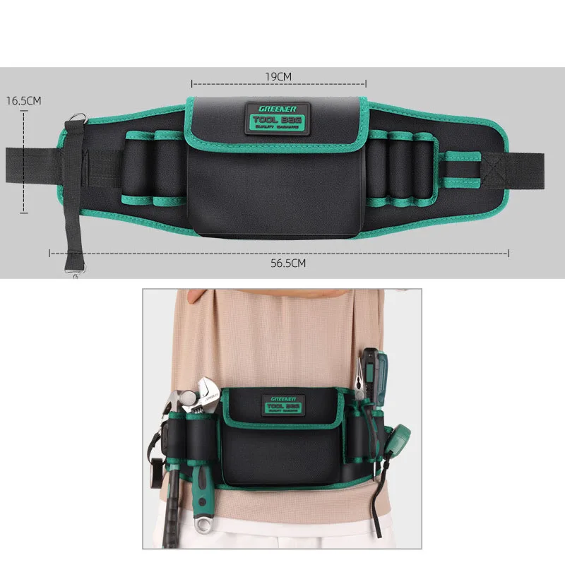

Tool Bag Pouch Belt Hardware Electrician Toolkit Drill Waist Wrench Screwdriver Thickening Multifunctional Storage Tool Bags