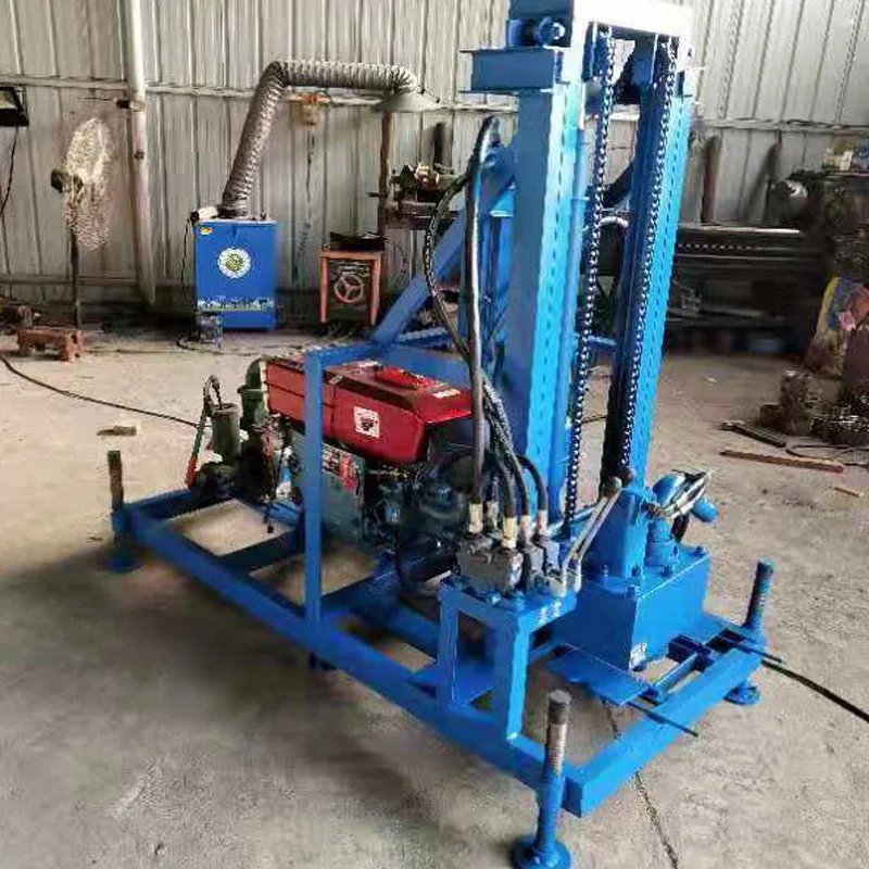 

portable diesel engine hydraulic water well drilling rig Motor Borehole Drilling Rig Machine