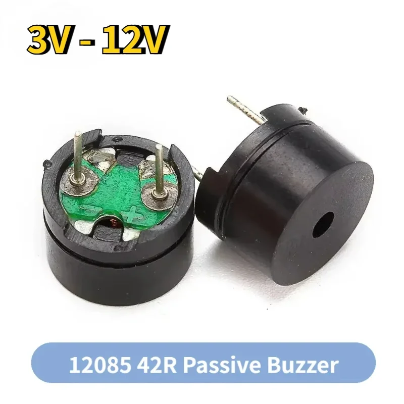 10pcs 12085 Passive Buzzer 3V 5V 9V 12V in Common Use Mini Piezo Buzzers Kit 12MMx8.5MM 42R Resistance , for Arduino