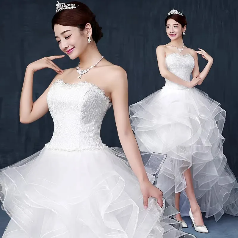 

Light Wedding Dress, Bridal Korean Style, Wipe Chest, Short Back, Long Short, Tailed, Slim Fit 2026 Travel Photography New Style