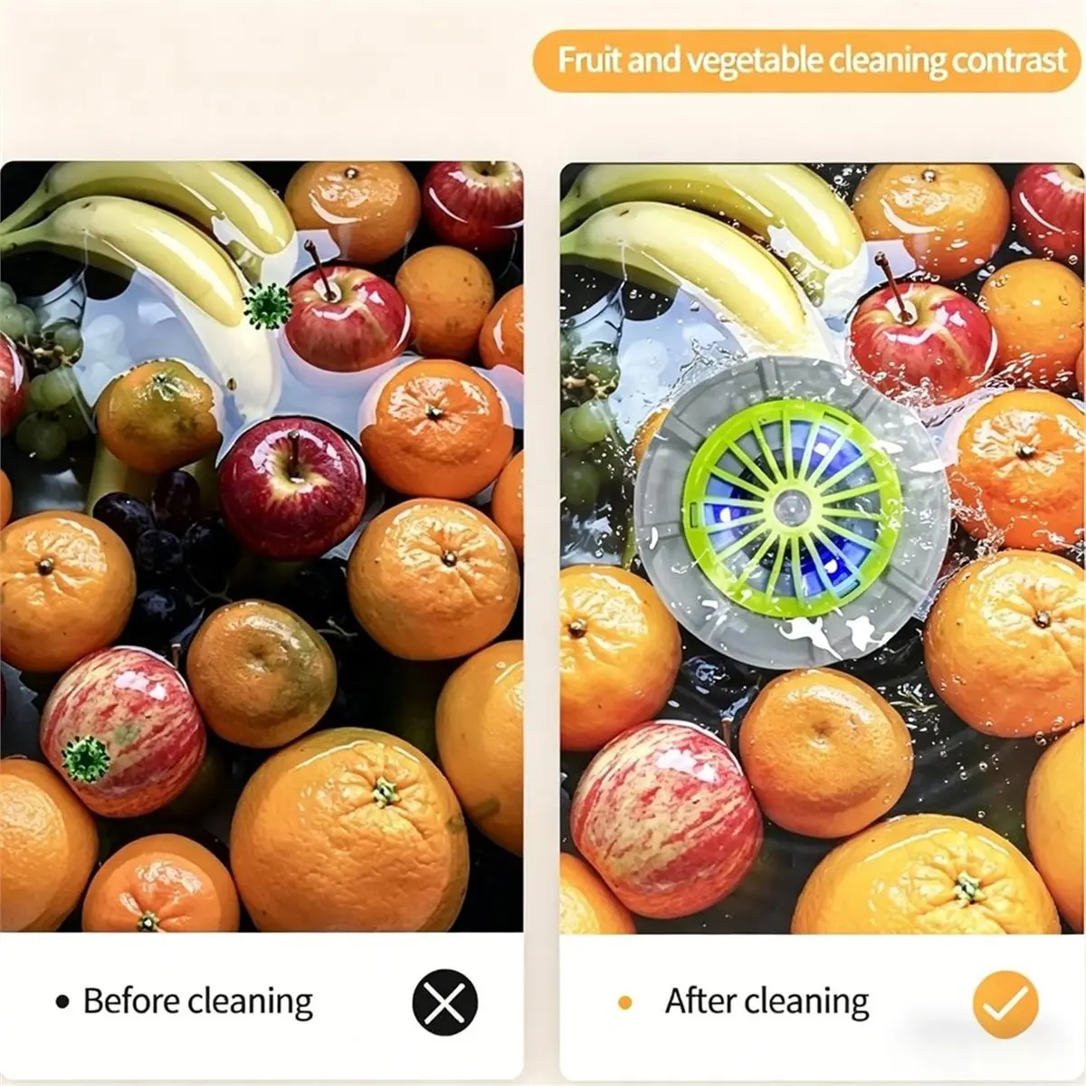 [Vend for]Fruit and Vegetable Washer, Efficient Portable Fruit and Vegetable Washer, Waterproof Automatic Cleaner