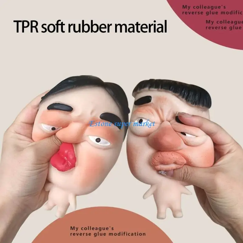

090B Humorous Look Squeeze Toy Transportable Flexible Mask Toy Against Anxiety Perceptual Ease Office Home Associate