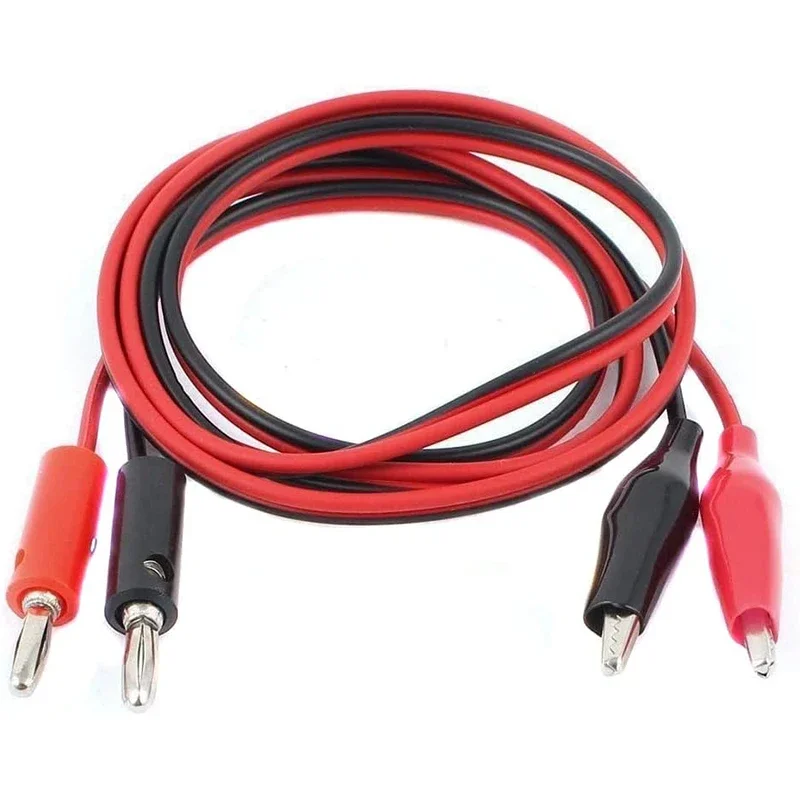 1-5pairs 1M Alligator Cilp to Banana Plug Test Cable Lead Connector Dual Tester Probe Crocodile Clip for Multimeter Measure Tool
