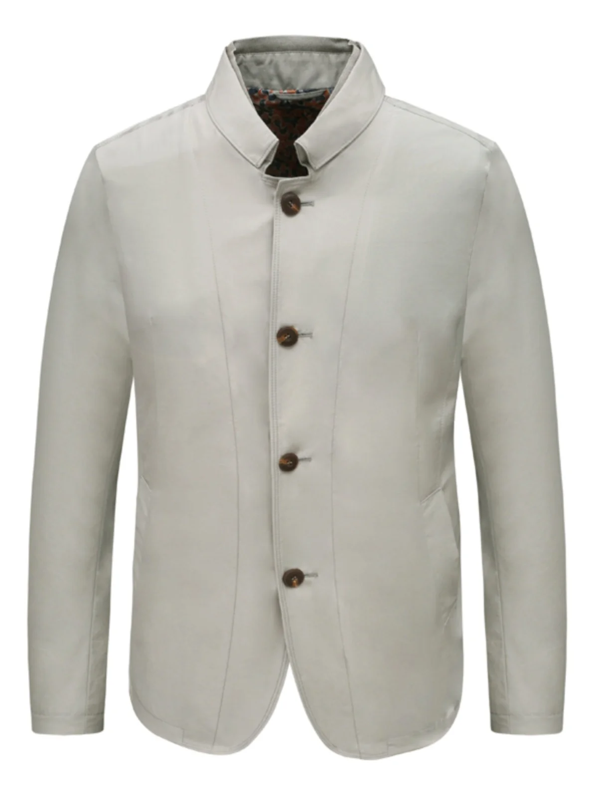 

Мужская повседневная тонкая куртка KL397, весна-лето, цвет хаки, с воротником-стойкой, на молнии, изо льна, модная городская, с длинными рукавами