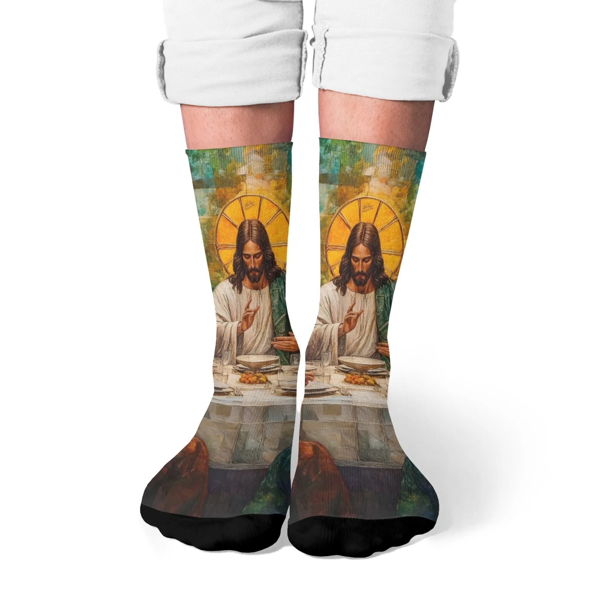 

Мужские носки на тему Иисуса Христа, удобные дышащие нескользящие повседневные спортивные носки в стиле ретро, новинка, счастливые носки, подарок на праздник