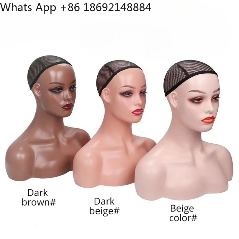 

Model head fake human head mold hairdressing hair cutting styling teaching beige light brown spot