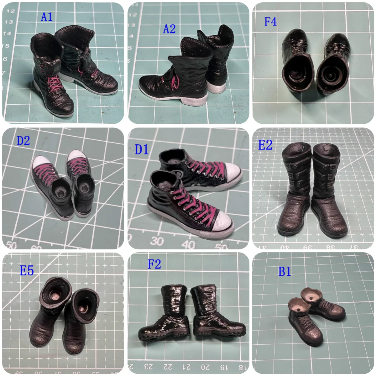 Bottes de chaussures solides noires Mr. Stone, accessoires en PVC pour poupée figurine d'action de 6 pouces, collection 1/12ème 3ATOYS